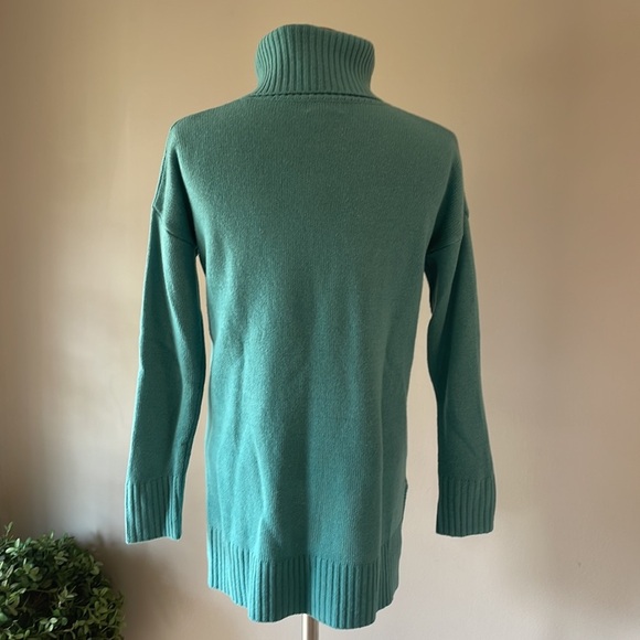 BENEDETTA B made in ITALY WOOL / CASHMERE turtleneck sweater tunic TEAL size XS - Picture 2 of 12